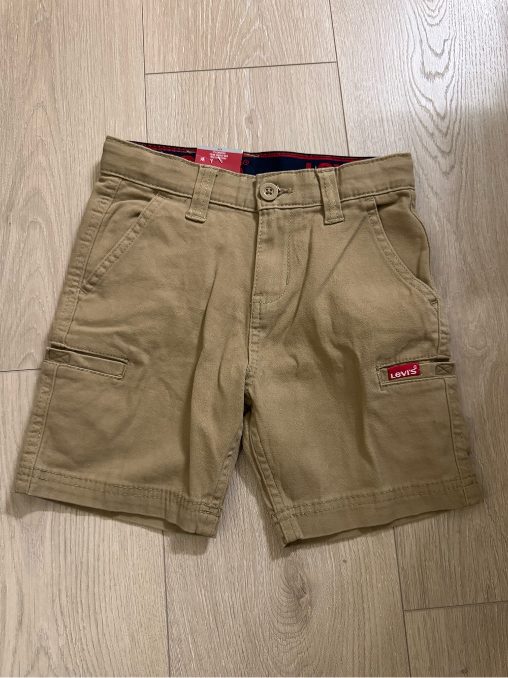 Levi's Men's Khaki Cargo Shorts with Red Logo Tab